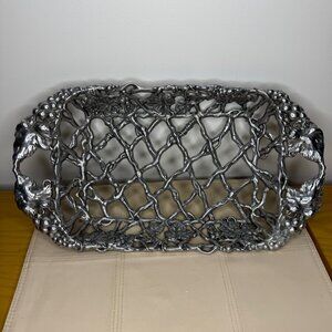 Arthur Court Casserole Dish Holder Grapes Grapevines Lattice 1998 20.5” X 11